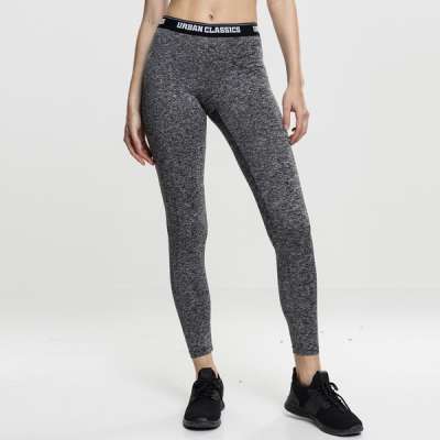 Urban Classics Ladies Active Melange Logo Leggings charcoal/white/black