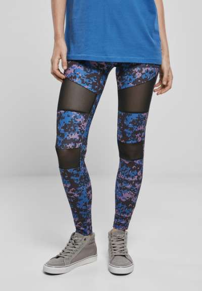 Urban Classics Ladies Camo Tech Mesh Leggings digital duskviolet camo