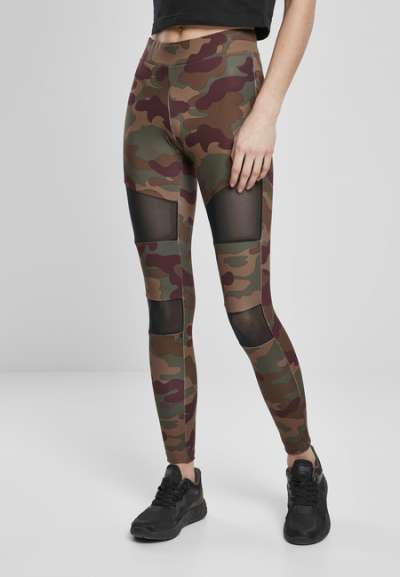 Urban Classics Ladies Camo Tech Mesh Leggings redwood camo