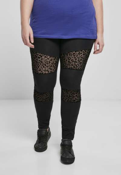 Urban Classics Ladies Flock Lace Inset Leggings black