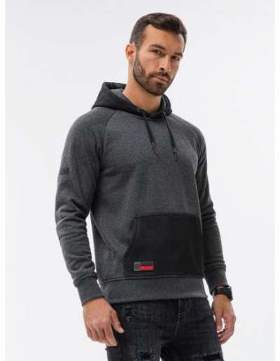 Férfi pulóver HOODIE V2 OM grafit