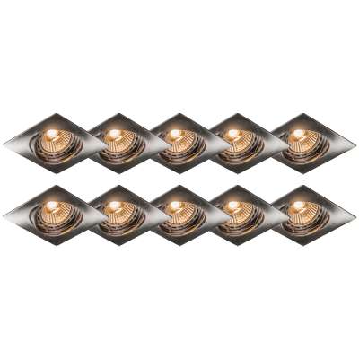 Modern süllyesztett spotlámpa acél dönthető, 10 db-os készlet - Edu