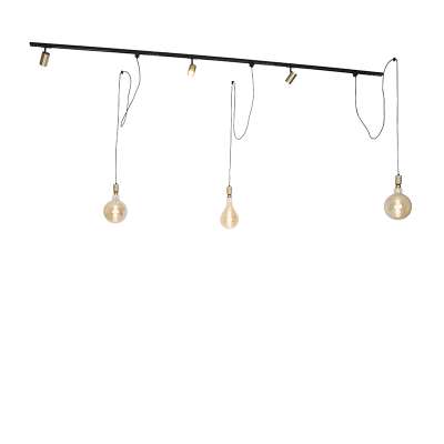 1 fázisú sínrendszer 3 spotlámpával és 3 függőlámpa arany - Cavalux Jeana