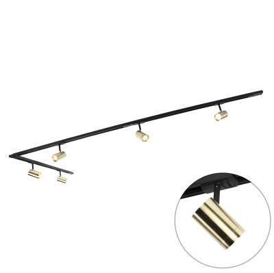 Sínrendszer 5 spotlámpával, 1 fázisú fekete arannyal - Jeana