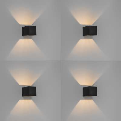 4 db modern fekete fali lámpa készlet - Transfer