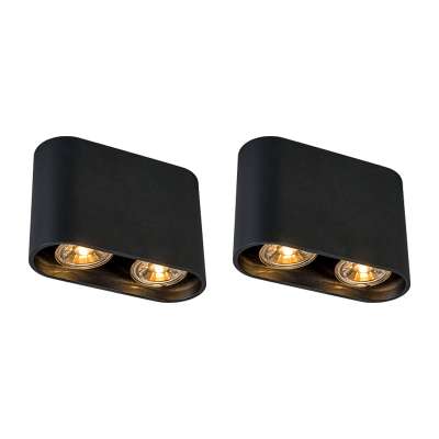 2 db modern fekete spotlámpa készlet - Ronda Duo