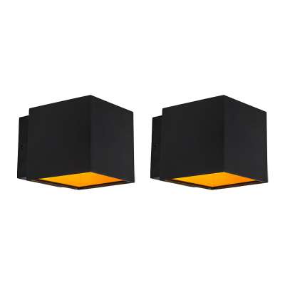 2 db design fali lámpa készlet fekete/arany LED-del - Caja
