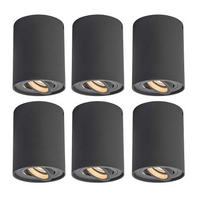 6 db sötétszürke forgatható és dönthető reflektor készlet - Rondoo up