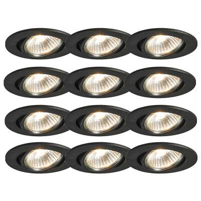 12 darabos beépíthető spotlámpa készlet fekete dönthető - Cisco