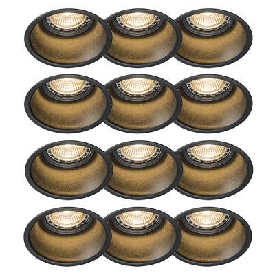 12 db modern süllyesztett spotlámpa készlet fekete - Dept