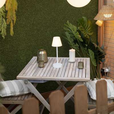 Asztali lámpa fehér LED-del, újratölthető, érintőképernyős dimmerrel - Renata