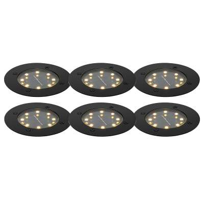 6 db-os fekete talajszpot készlet LED-del, IP65 napelemes - Terry