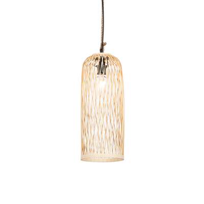 Rusztikus kültéri lógólámpa rattan 25 cm - Calamus