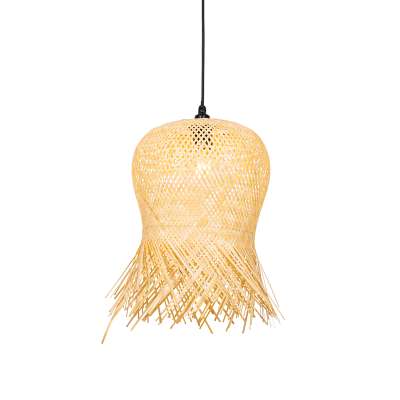 Keleti kültéri függőlámpa bambuszból IP44 - Carlos