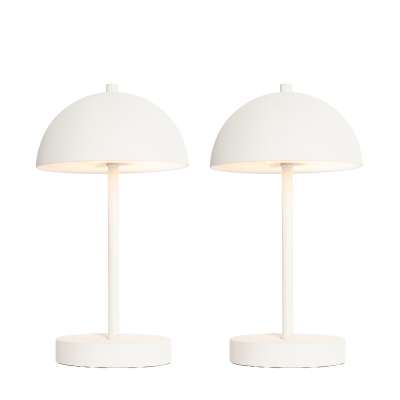2 db-os kültéri asztali lámpa készlet gomba alakú fehér újratölthető - Keira