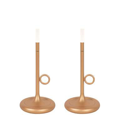 2 db-os készlet kültéri asztali lámpa arany színben, dimmerrel, újratölthető - Sjarel