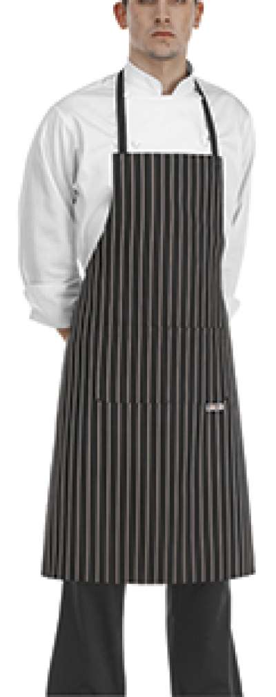 Szakács nyakkötény EGOchef- széles fehér csíkok