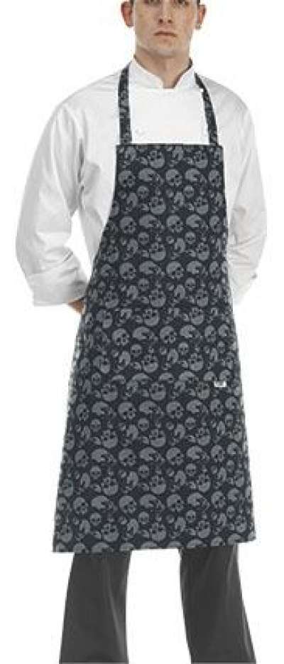 Szakács nyakkötény EGOchef zsebbel - koponya minta