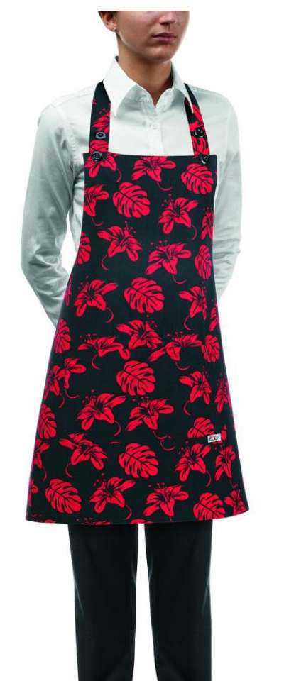 Szakács nyakkötény EGOchef NŐI zsebbel - hibiszkusz