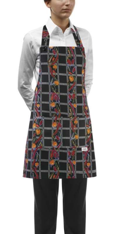 Szakács nyakkötény zsebbel NŐI - paprika