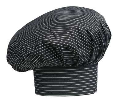 Szakács sapka EGOchef magas - vékony fehér csíkok