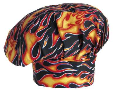 Szakács sapka EGOchef magas - láng minta