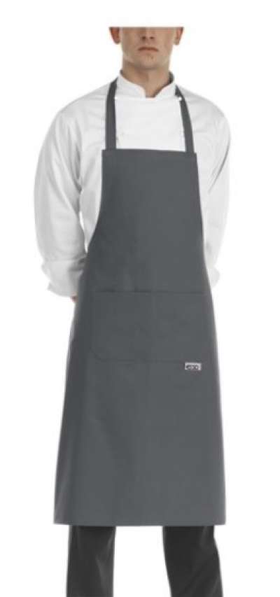 Szakács nyakkötény EGOchef mikroszálas zsebbel - szürke