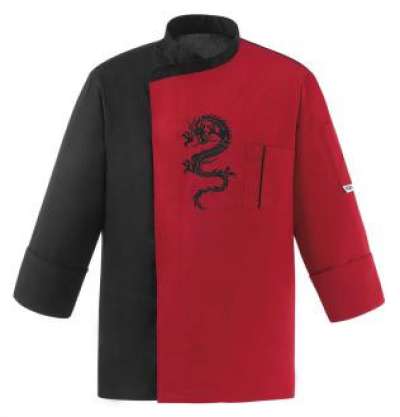 Szakácskabát  EGOchef - kétszínű sárkány -hosszú ujjú