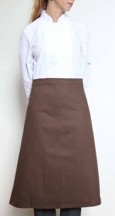 Szakácskötény rövid 100% pamut - barna