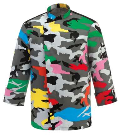 Szakácskabát EGOchef 100% pamut - színes terepszínű