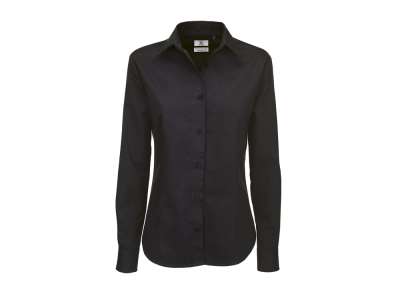 Női pincérblúz - 100% pamut - fekete -UTOLSÓ DARAB