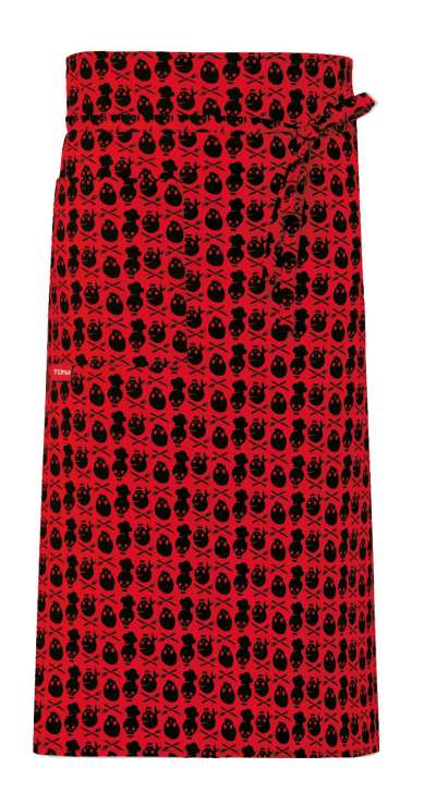 Szakácskötény TOMA rövid zsebbel - koponyák