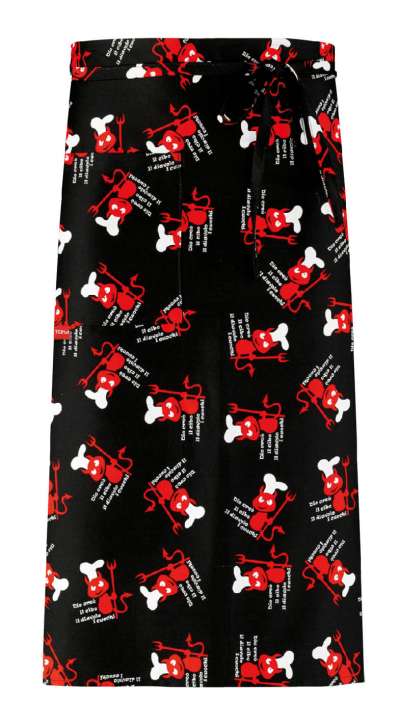 Szakácskötény rövid TOMA zsebbel - ördög