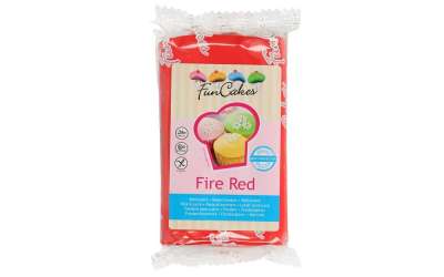 Piros hengerelt fondant Fire Red (színes fondant) 250 g - FunCakes