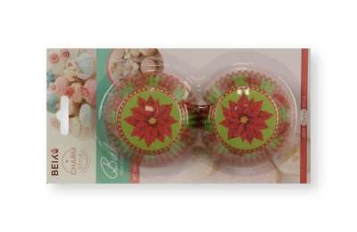 50 db-os mikulás virágos karácsonyi muffin papír