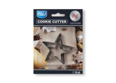 Csillag alakú süti kiszúró készlet – 3 részes, fém