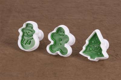 Ünnepi Varázs Trio Fondant Kiszúró – Fenyő, Mézi, Hóember