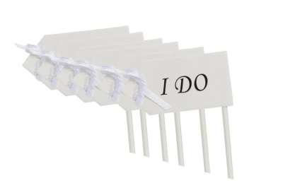 6 részes „I DO” feliratos muffin díszítő készlet