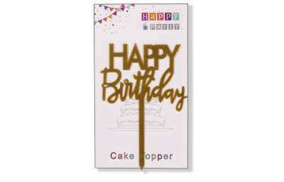 Arany Happy Birthday tortadísz