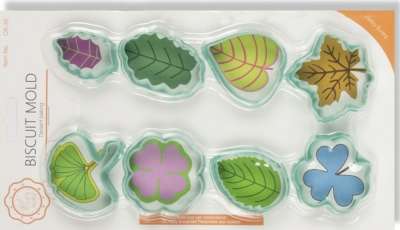 Levél formájú süti kiszúró készlet – 8 részes, tartós műanyag