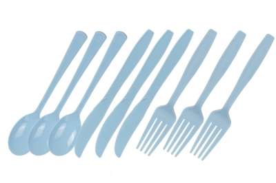 9 db-os színes műanyag evőeszköz készlet