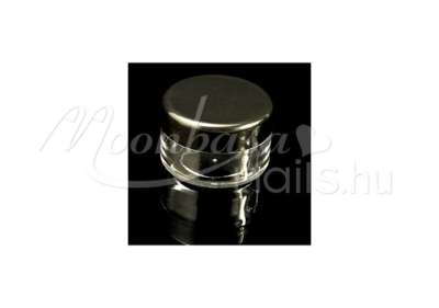 Műanyag átlátszó tégely fekete tetővel 7ml  #008