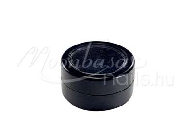 Műanyag körömdísz tároló tégely átlátszó tetővel 3ml Fekete #027