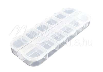 Műanyag tároló doboz 12 rekeszes Átlátszó #024