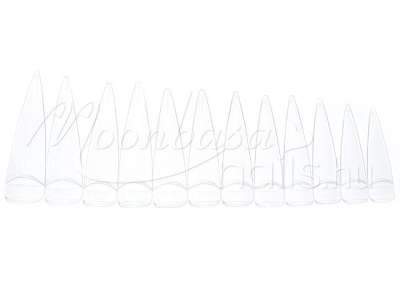 Nagy műköröm tip 12db Átlátszó - hegyes #002-C