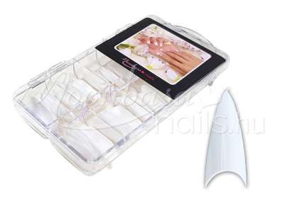 Nail tip box 100 db Stiletto - fehér #002-W
