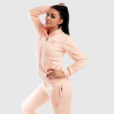 Női fitness cipzáros pulcsi Iron Aesthetics, rózsaszín