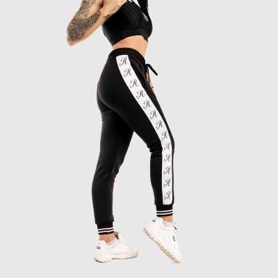 Női fitness melegítőnadrág Iron Aesthetics Striped, fekete