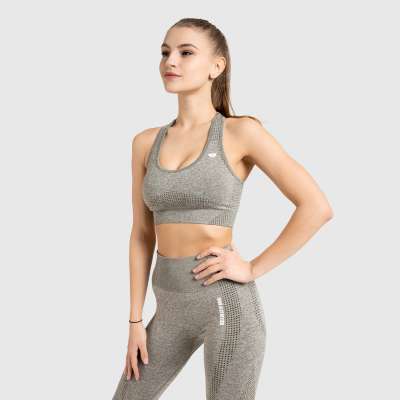 Varrás nélküli sportmelltartó Iron Aesthetics Seamless Spots, zöld