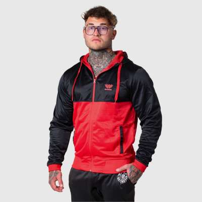 Férfi sportpulóver Iron Aesthetics Half, black&red